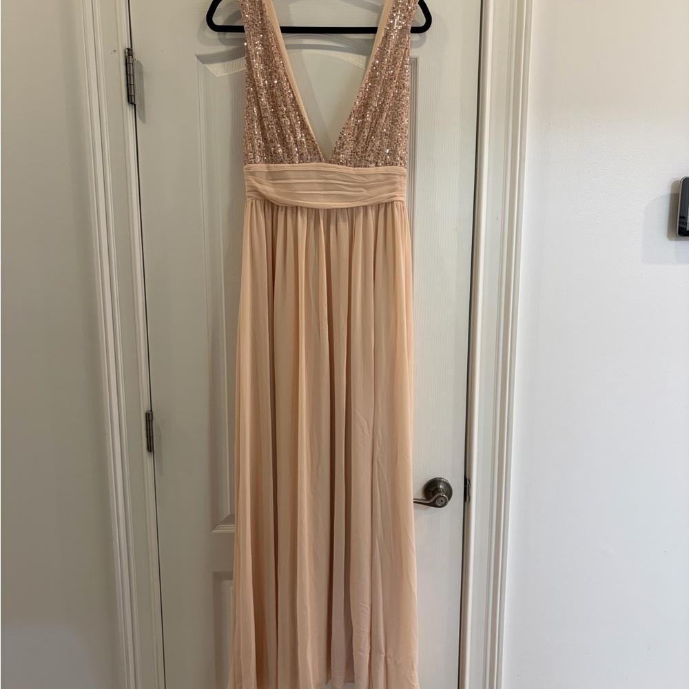 NWT Love By Design Daphne Sequin Top V-Plunge Maxi Dress (M) - Picture 5 of 8